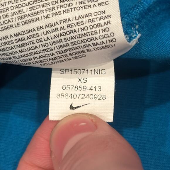 Nike Women's Tech Fleece FZ Hoodie Blue Yellow Size XS - Picture 8 of 8